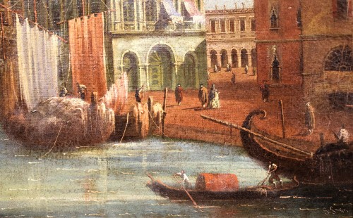 Napoléon III - Venice, Grand Canal and Rialto Bridge - Giovanni Grubas (Venice 1830 -1919)